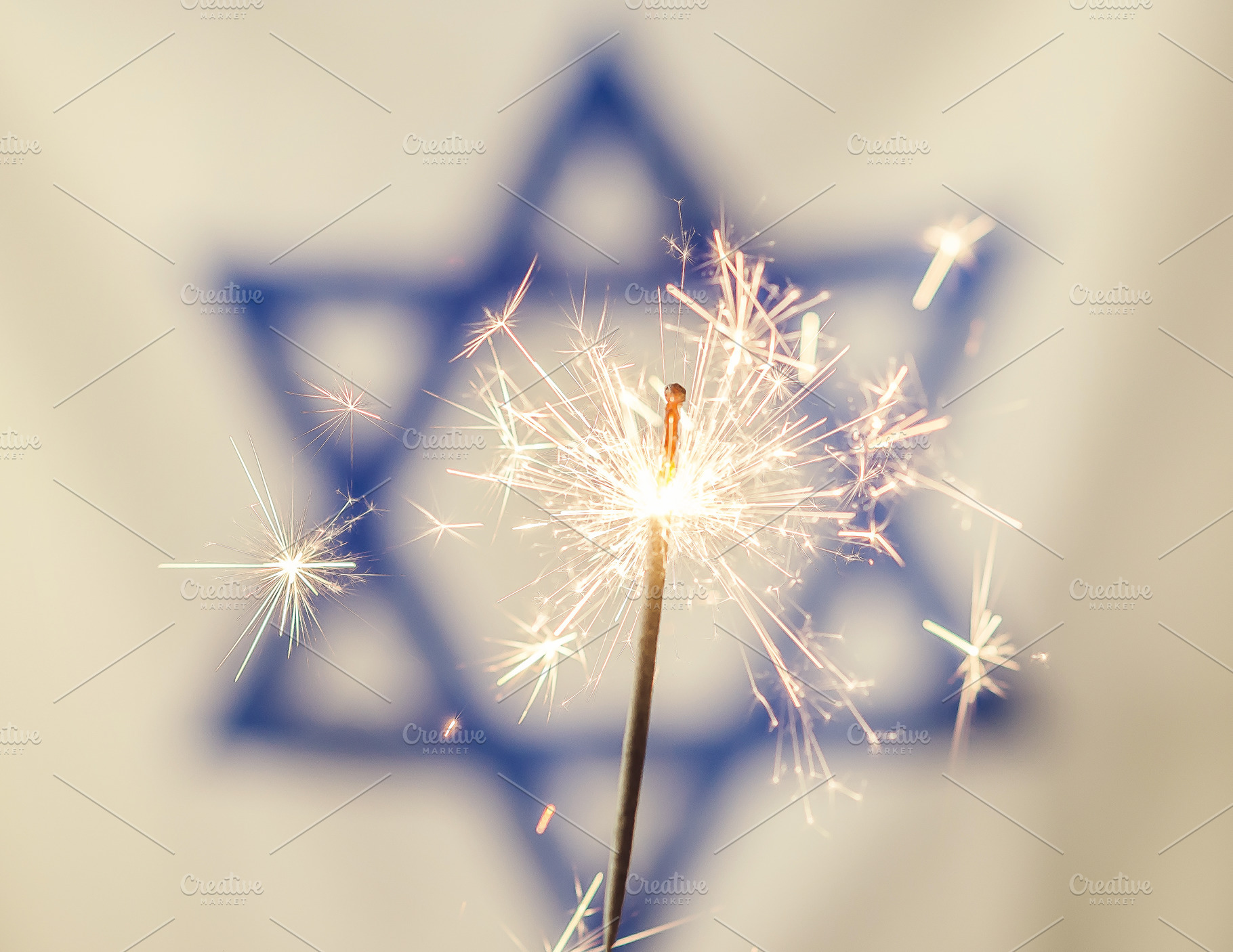 Israel flag & firework featuring israel, firework, and israeli flag, a Holiday Photo by The LUV Stock Photos