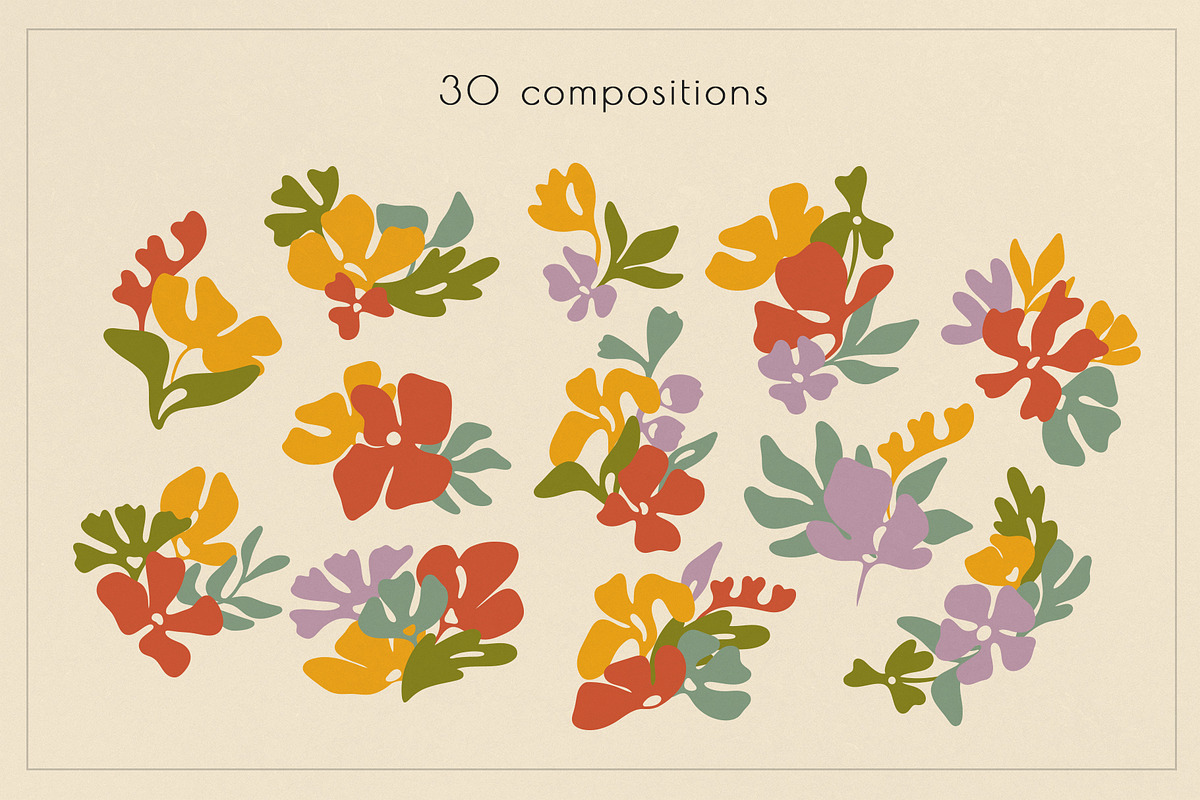 RETRO flower - patterns & posters, an Illustration by Anna.Klets (Photo 9 of 12)