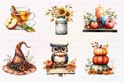 Vintage Halloween Watercolor Clipart, an Illustration by CreationArt (Thumbnail 3 of 5)