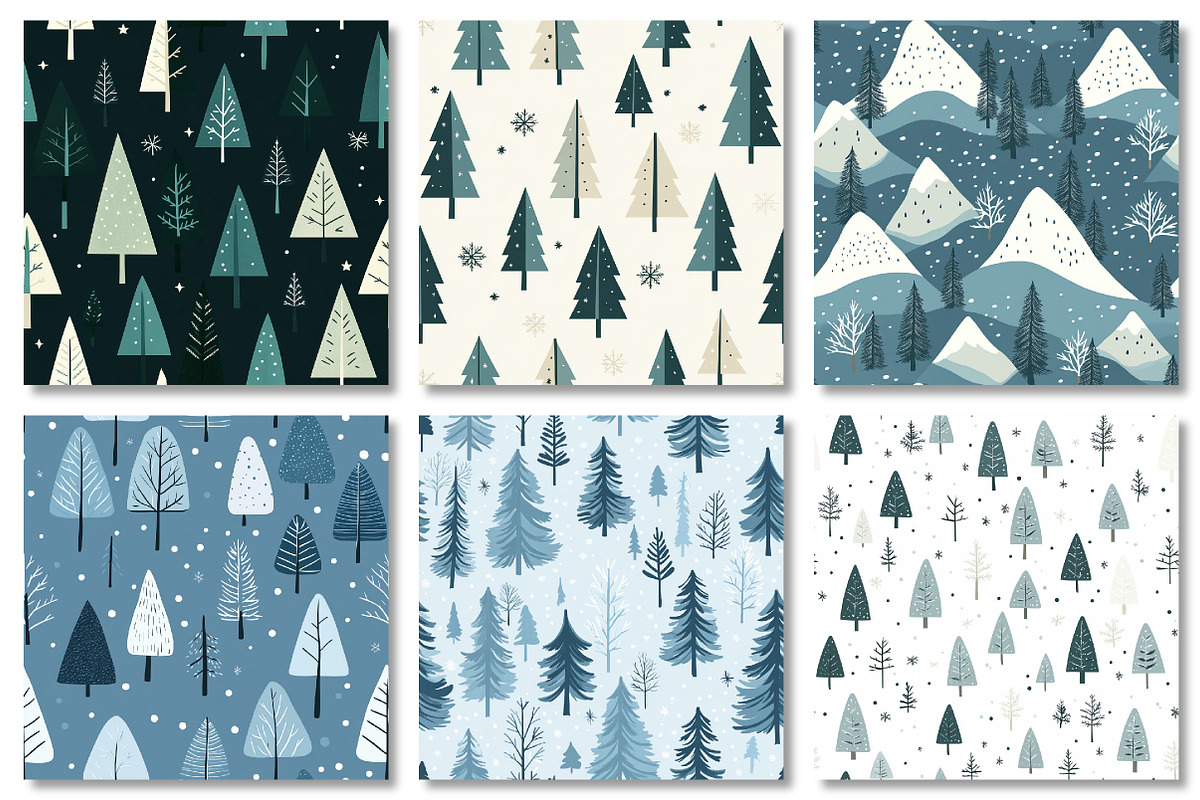 Nordic Winter Seamless Patterns, a Texture Graphic by Dream Creation