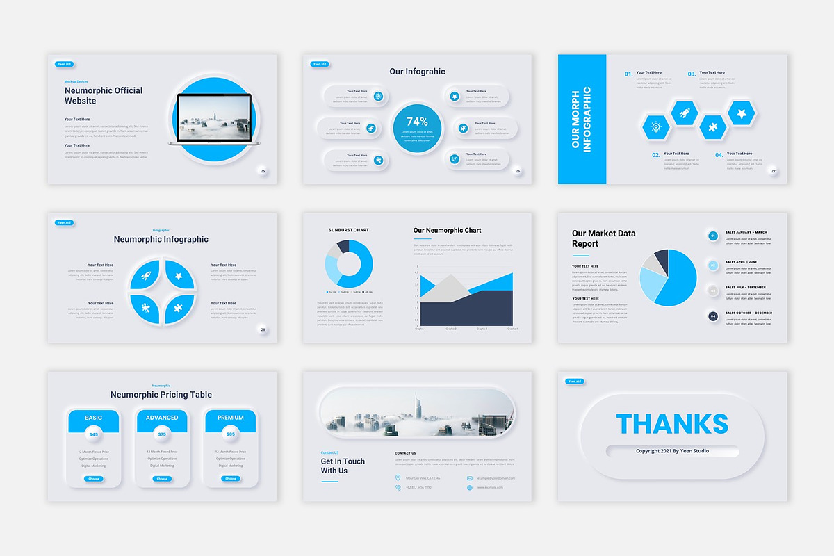 Neumorphic Presentation Google Slide, a Presentation Template by BumbleGraph Studio (Photo 5 of 5)
