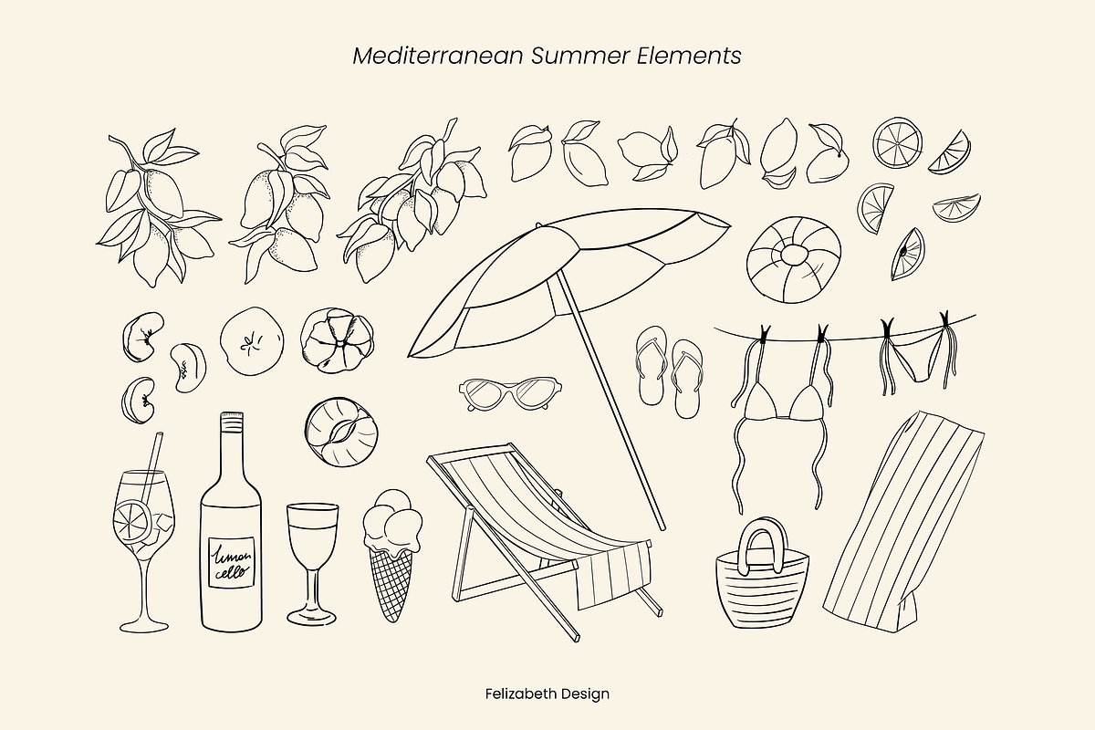 La Dolce Vita Hand Drawn Collection, an Object Illustration by Felizabeth Design (Photo 4 of 15)