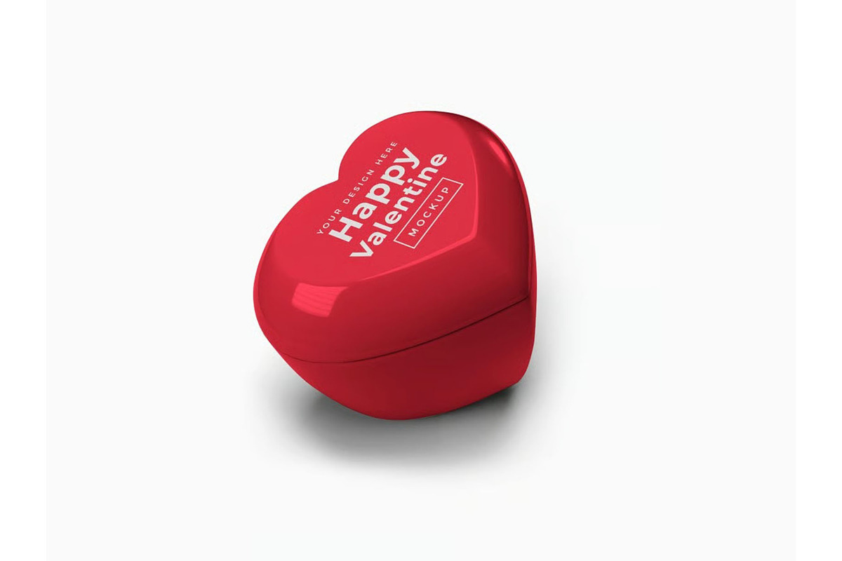 Heart Container with Lid Mockup, a Cups & Container Mockup by DesignRushMarket (Photo 4 of 11)