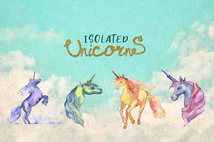 Cute Unicorn Horse PNG Watercolor