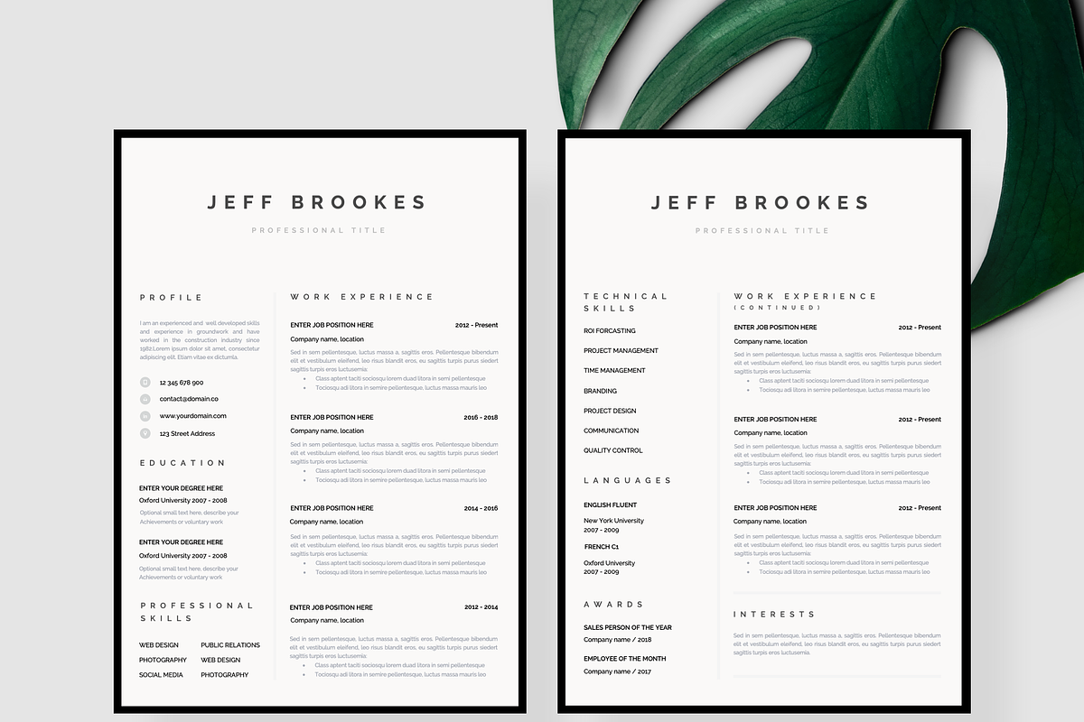 Professional CV Resume Template, a Resume Template by Resume Angels (Photo 4 of 10)
