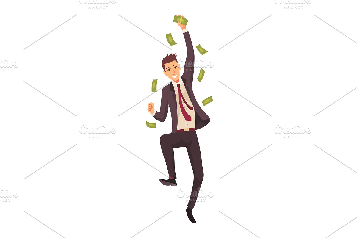 Rich man flat cartoon comic, a Person Illustration by Things for designers