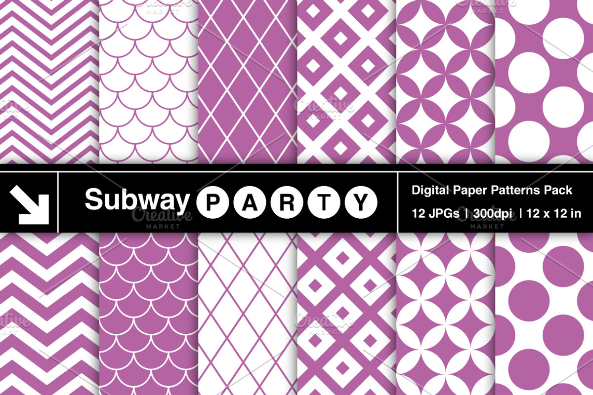 Purple Retro Geometric Papers