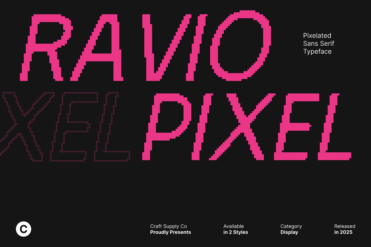 Ravio Pixel, a Sans Serif Font by Craft Supply Co. (Photo 1 of 8)