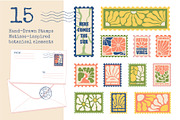 Postage Stamps and Matisse Botanical, an Object Illustration by Lettering_Logo (Thumbnail 3 of 8)