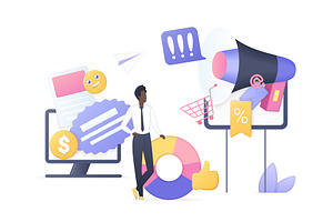 Audit business account process, a Finance Illustration by Lemberg Vector