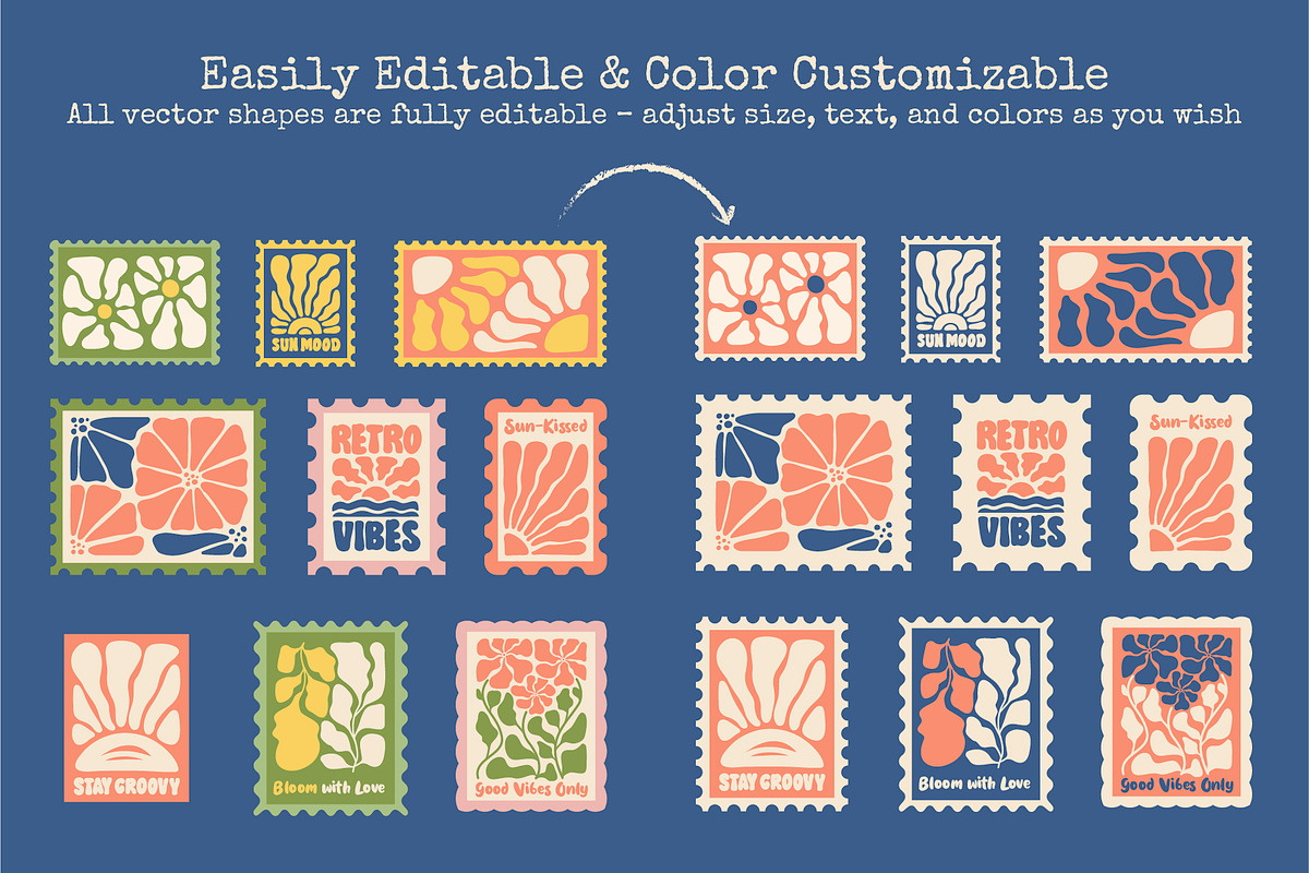 Postage Stamps and Matisse Botanical, an Object Illustration by Lettering_Logo (Photo 4 of 8)