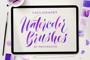 Watercolor Script Procreate Brushes