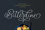 Bitterdine - Natural Calligraphy, a Script Font by Sarid Ezra (Thumbnail 1 of 9)