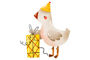 Watercolor Party Geese Clipart Set, an Animal Illustration by the_myro (Thumbnail 4 of 7)