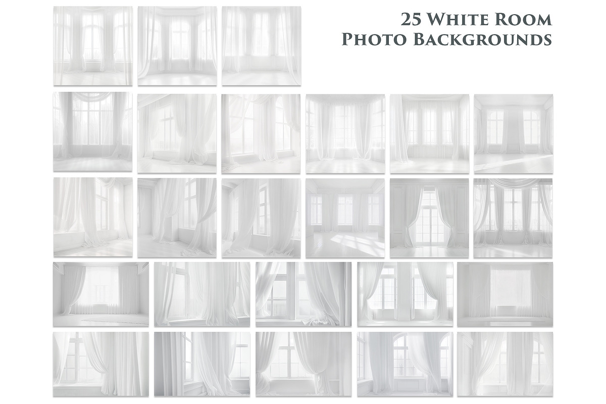 25 White Room Digital Photo Backdrop, a Layer Style Add-On by HappyNews (Photo 2 of 8)