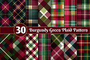 Burgundy Green Plaid Pattern, an Illustration by Dream Creation (Thumbnail 1 of 6)
