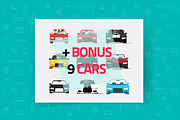 City Buildings Landscape Vector Set, an Illustration by vladwel (Thumbnail 6 of 6)