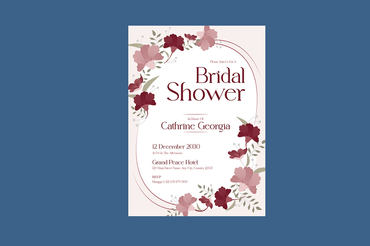 Floral Bridal Shower Invitation, an Invitation Template by Neermana (Photo 3 of 4)