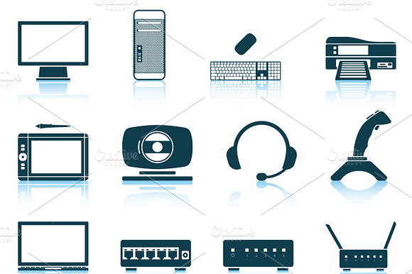Set Of 12 Hardware Icons.