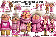 Quirky Valentine Old Couple Clipart, an Illustration by Dream Creation (Thumbnail 1 of 7)