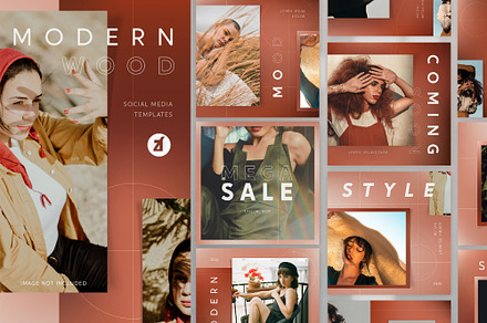 Modern wood social media graphic