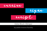 Cursive Signa Script Extra Black Obl, a Script Font by vectalex (Thumbnail 1 of 2)