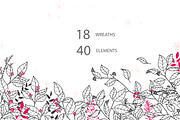 Black and Red Flower Autumn/Fall set, a Decorative Illustration by MooBeer (Thumbnail 4 of 4)