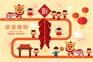 chinese new year of the monkey, an Illustration by lyeyee