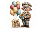 Man's Birthday Clipart JPG, a Person Illustration by Memories By Lea (Thumbnail 14 of 20)