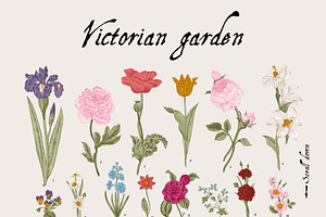 Botany. Victorian Garden. Color