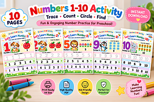 Preschool Numbers 1-10 Activity Book