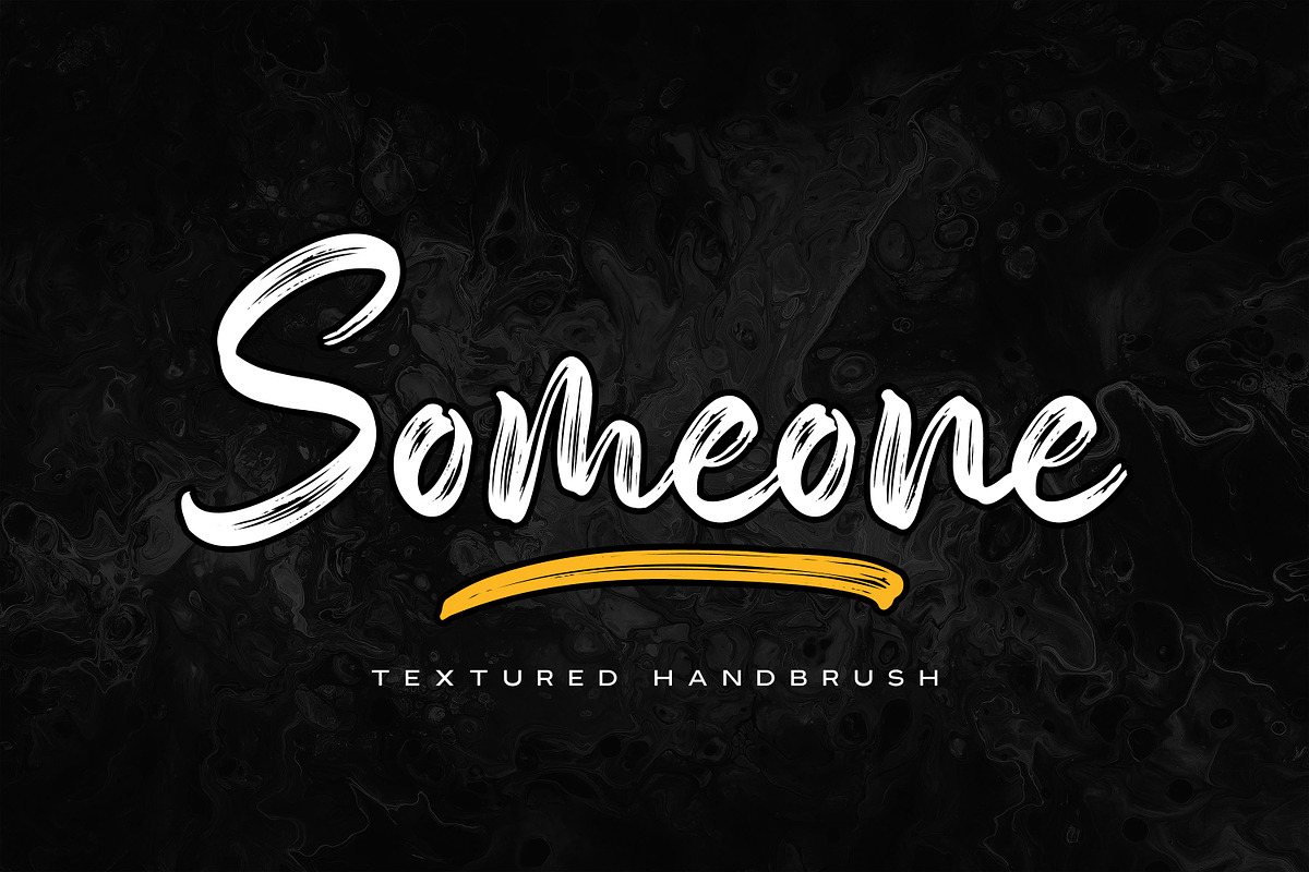 Someone - Textured Handbrush, a Script Font by Almarkhatype (Photo 1 of 10)