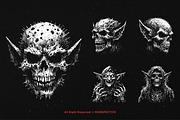 10 Bundle Dark Art Skull Goblin Orc, an Illustration by Morspective (Thumbnail 3 of 7)