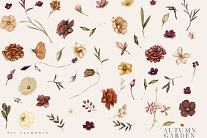 Autumn Garden Watercolor Florals