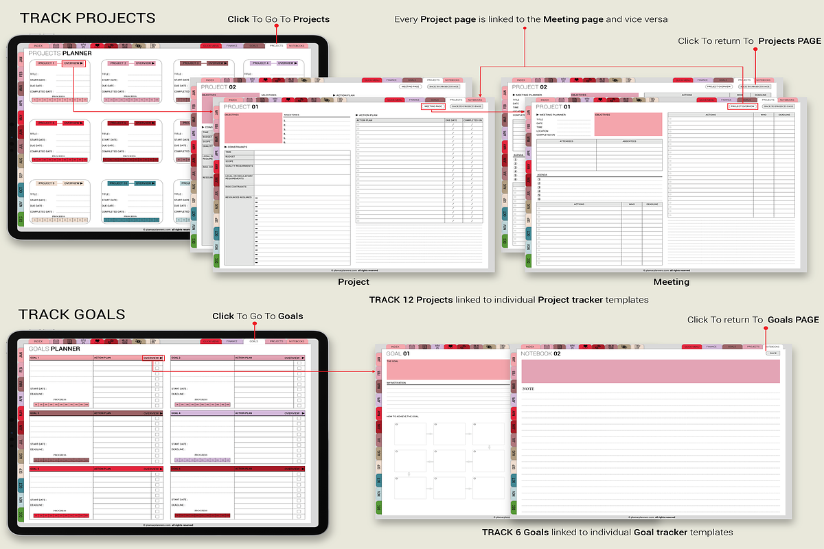 Jewel Tones Digital Planner 2025, a Templates & Theme by Plamarplanners (Photo 6 of 11)