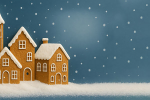 Christmas gingerbread house with sno, a Photo by Dvoevnore photos
