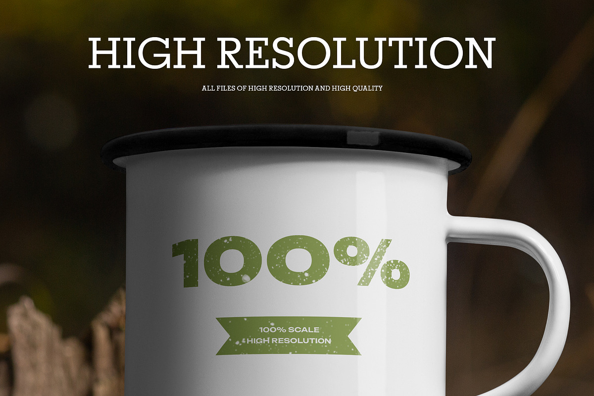 6 Enamel Mug Mockup. Rustic Outdoor, a Cups & Container Mockup by Grow Design Craft Studio (Photo 5 of 6)