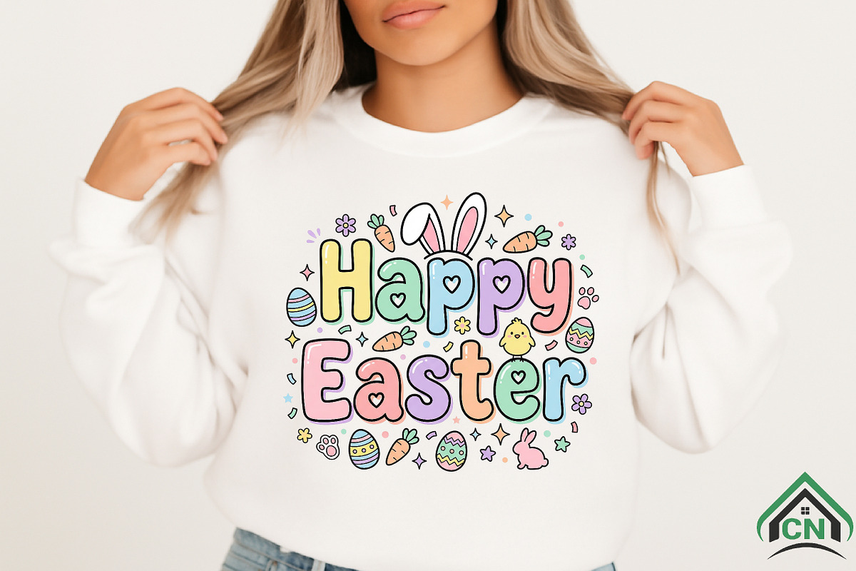Glitter Happy Easter Png, an Illustration by Craft Nest (Photo 3 of 6)