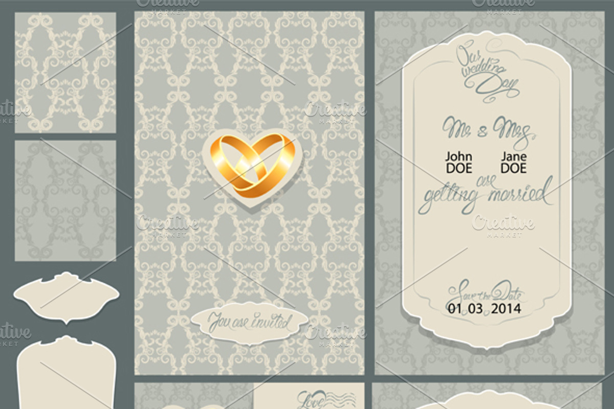 Set of Wedding invitation cards, an Invitation Template by Lian-art (Photo 2 of 2)
