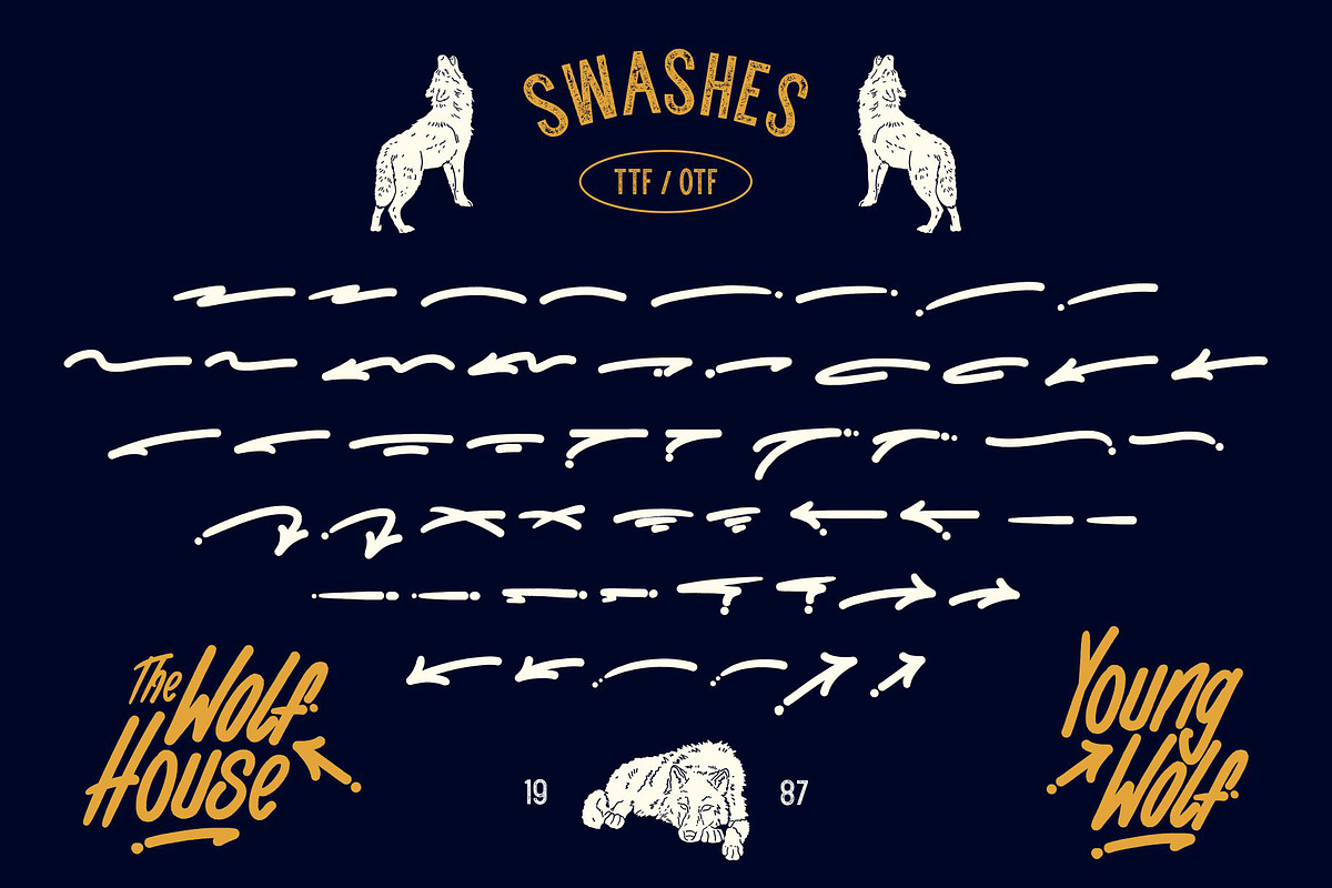 Wolf Gang - Vintage Typeface, a Script Font by Fateh.Lab (Photo 10 of 15)