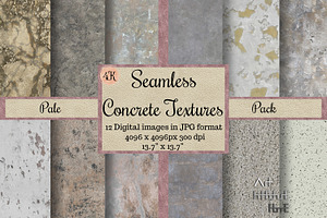 Seamless Pale Concrete Textures, 4K, a Texture Graphic by Arthitecture Home