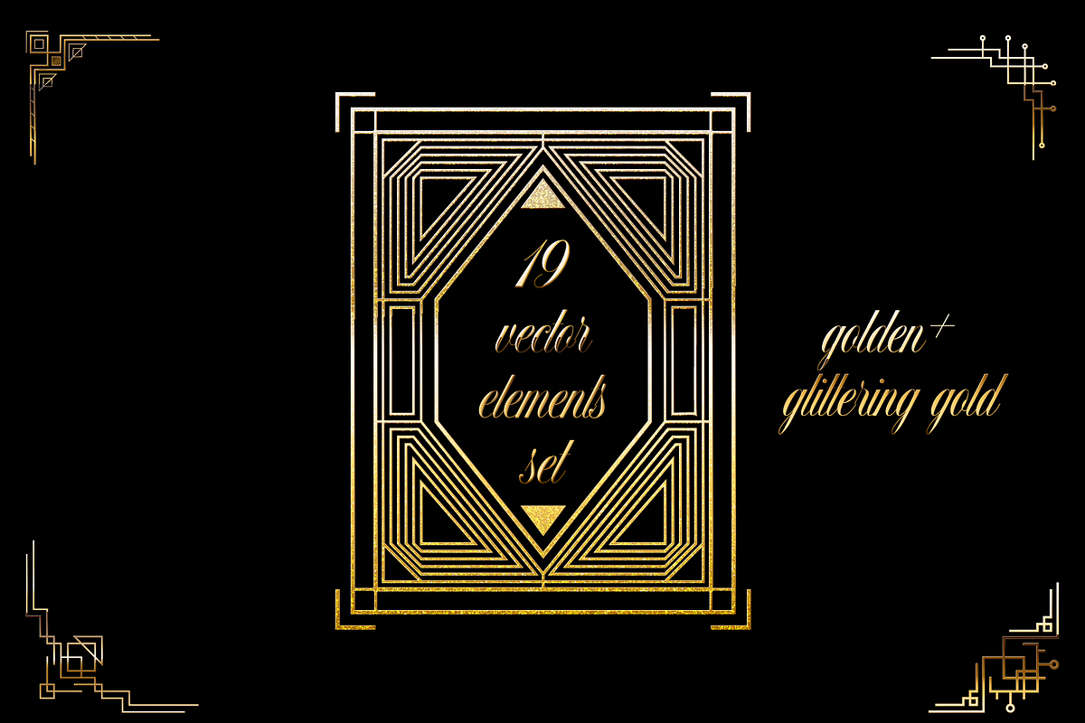 Art Deco Vector Frames and borders, a Decorative Illustration by CreativeJourney (Photo 2 of 3)