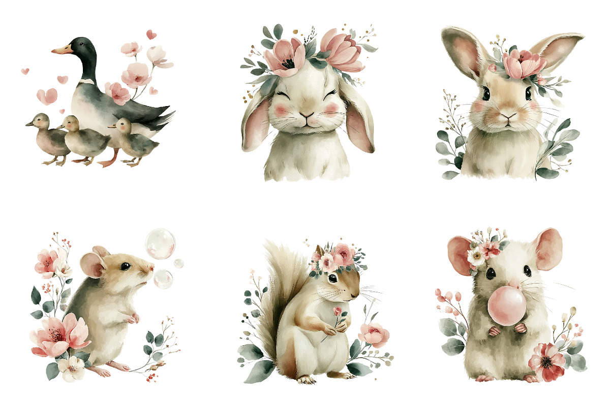 valentine and nursery animals set, an Illustration by CreationArt (Photo 2 of 7)