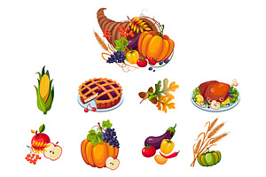 Thanksgiving Elements Set