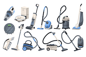 Electric vacuum cleaners. Different, an Object Illustration by YummyBuum