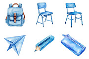 Blue School Clipart PNG, a Graphic by CitraGraphics (Thumbnail 4 of 5)