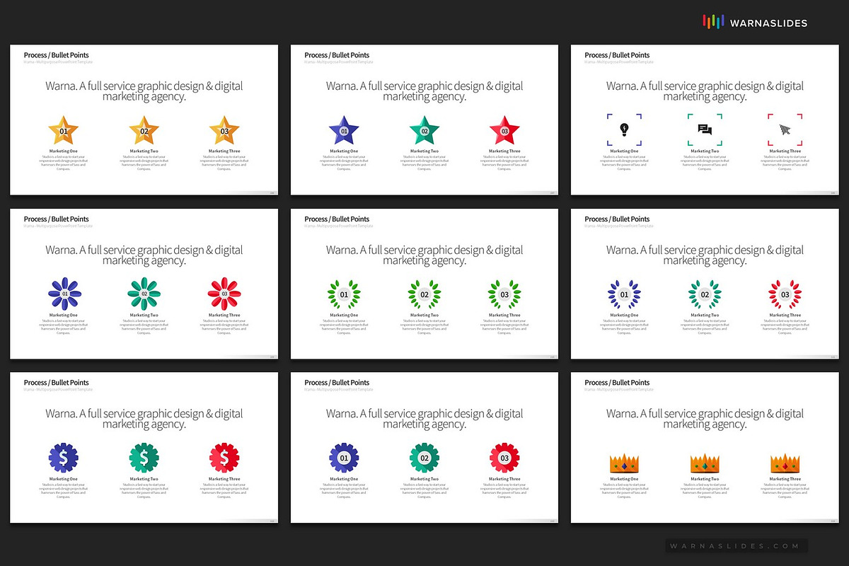 3 Bullet Points PowerPoint Templates, a Presentation Template by Warna Works (Photo 17 of 24)