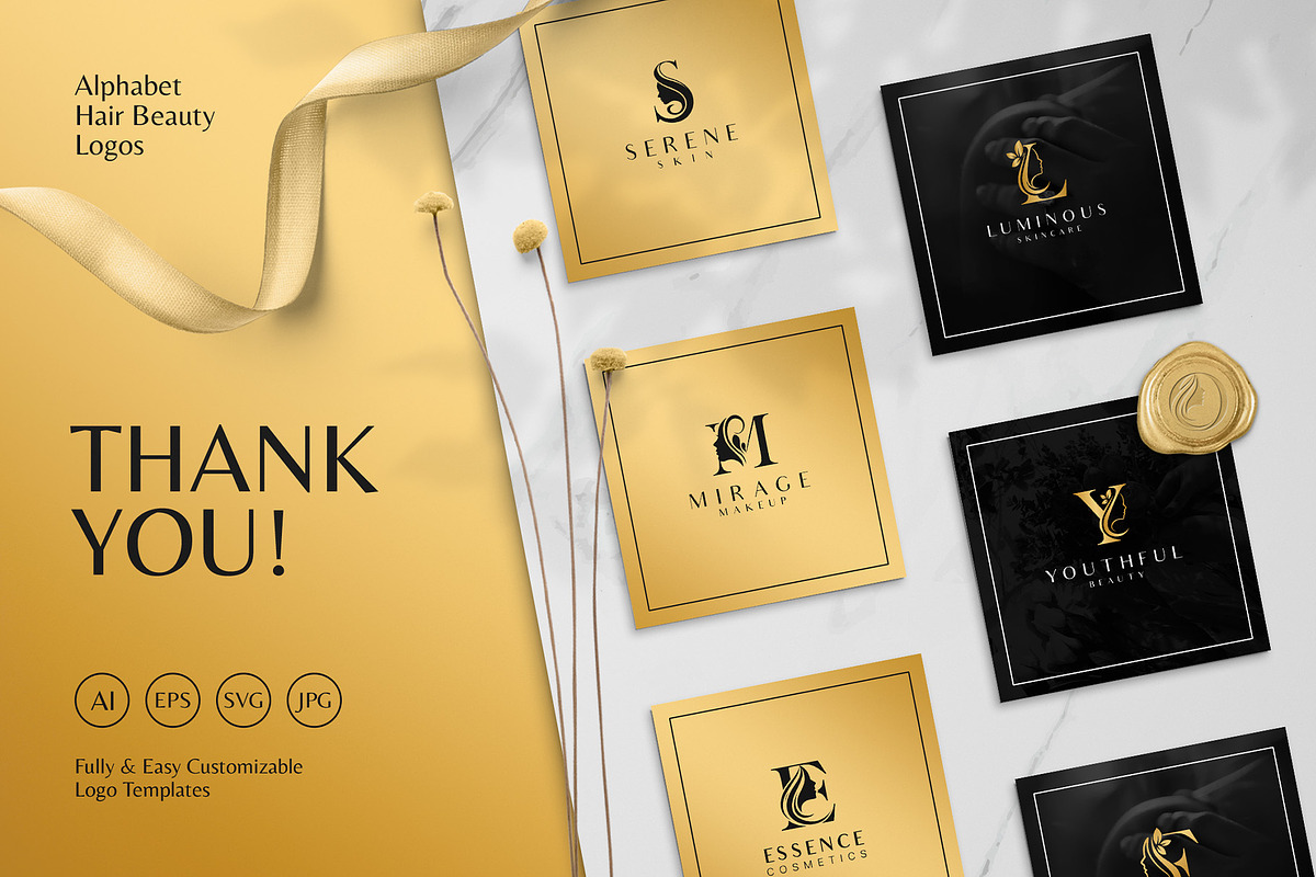 Alphabet Hair Beauty Logo Collection, a Branding & Logo Template by Rukuru Studio (Photo 6 of 6)