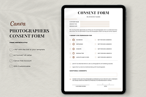 Photography Consent form template