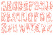 Siri Floral Uppercase Font, a Sans Serif Font by shawnanonna (Thumbnail 2 of 2)